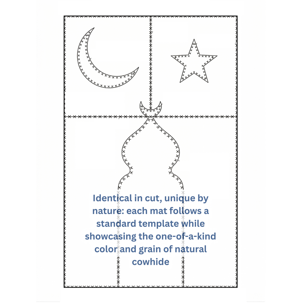 "Bright Sky" Luxury Cowhide Prayer Mat | Gift Boxed Set