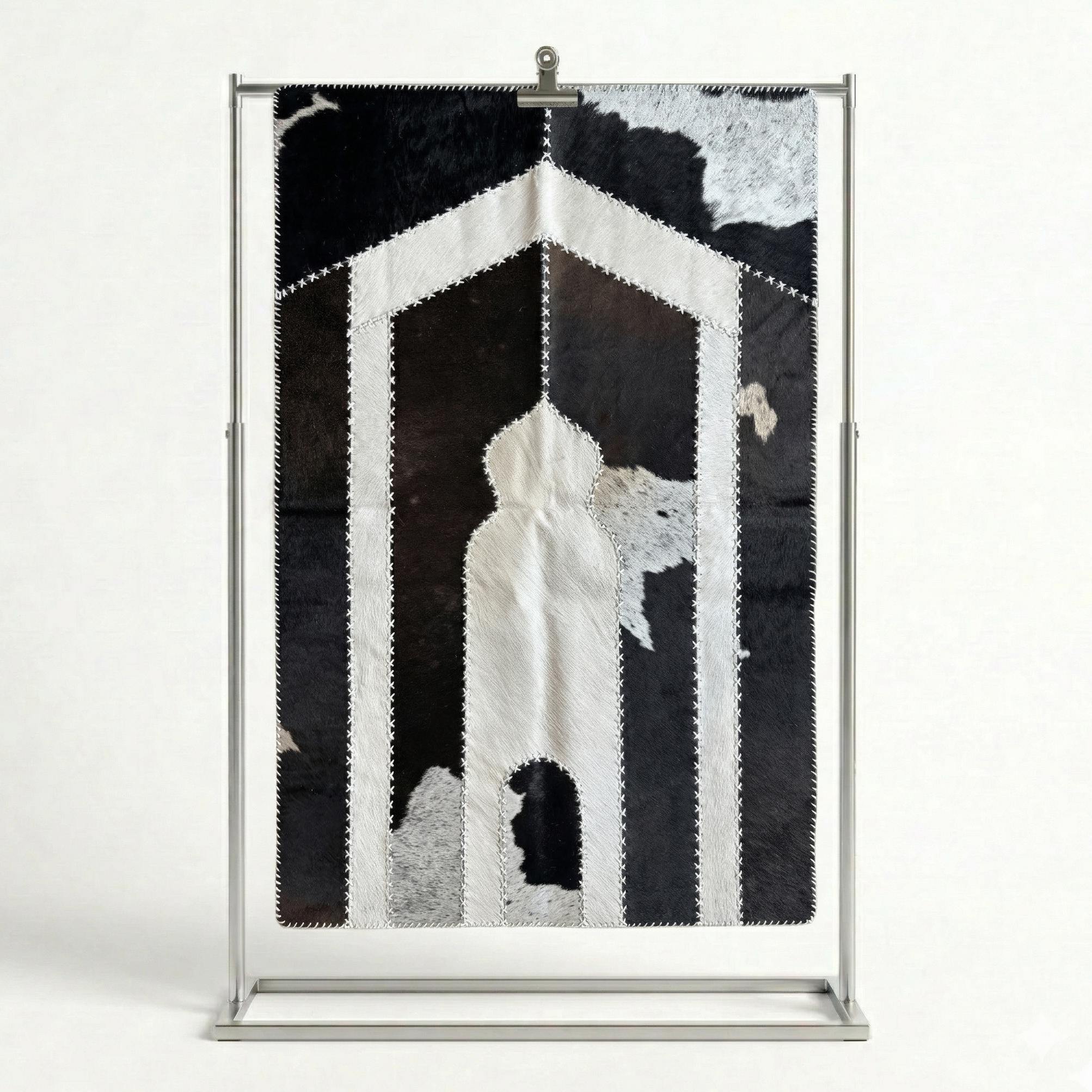 "Jannah Key" Beige Luxury Cowhide Prayer Mat | Gift Boxed Set