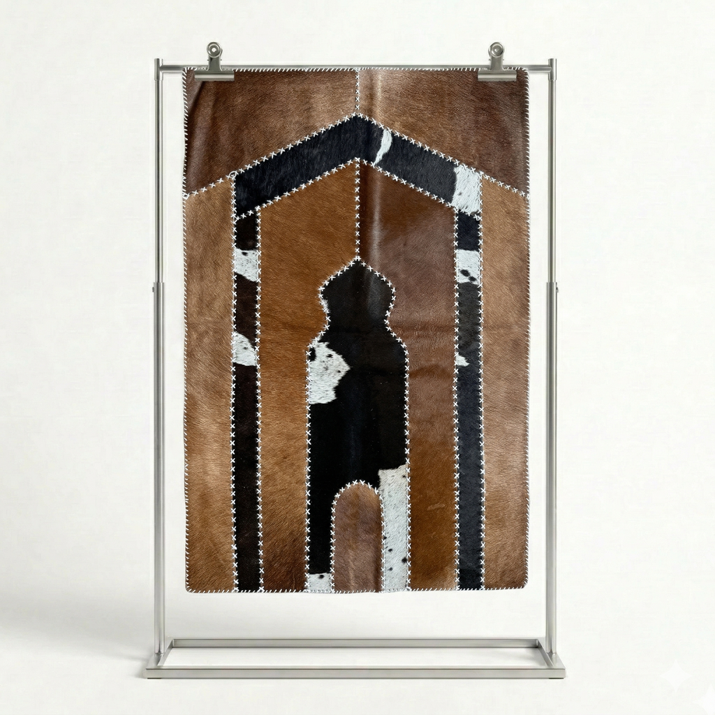 "Jannah Key" Brown Luxury Cowhide Prayer Mat | Gift Boxed Set