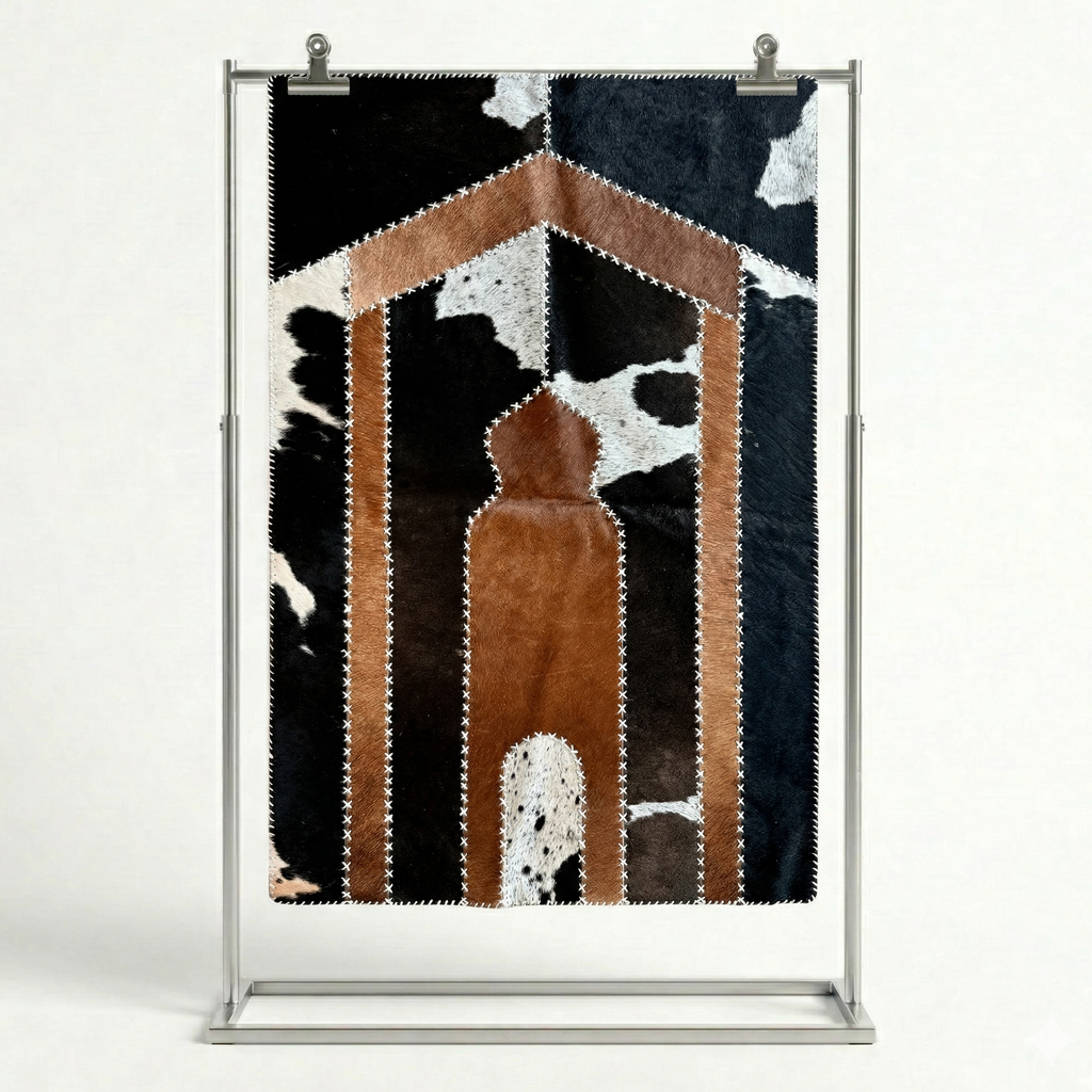 "Jannah Key" Brown Luxury Cowhide Prayer Mat | Gift Boxed Set