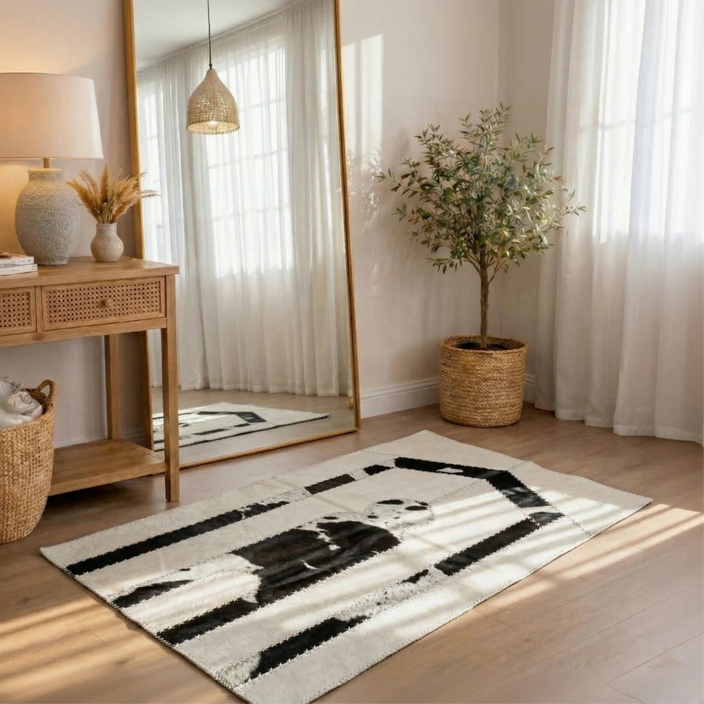 "Jannah Key" Beige Luxury Cowhide Prayer Mat | Gift Boxed Set