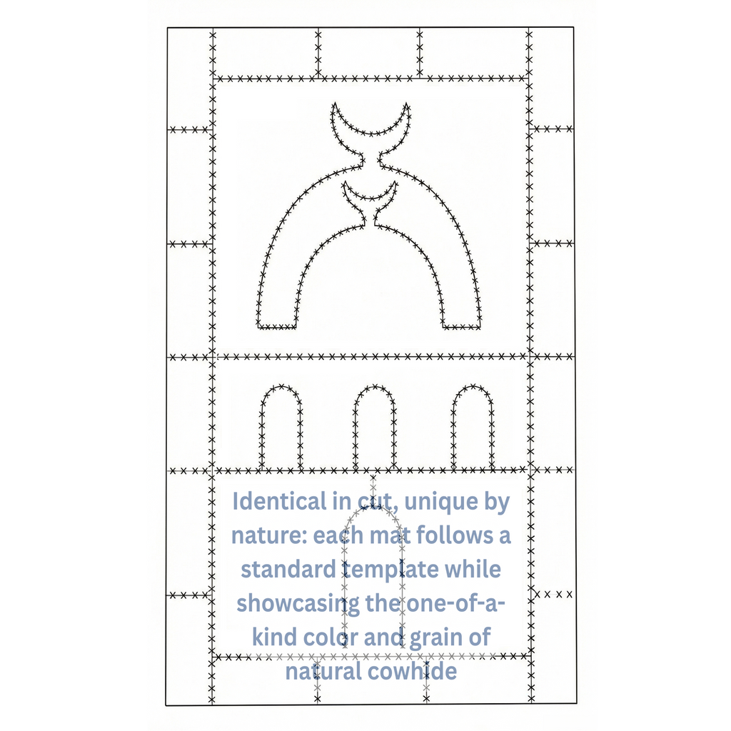 "Twin Moon" Luxury Cowhide Prayer Mat | Gift Boxed Set